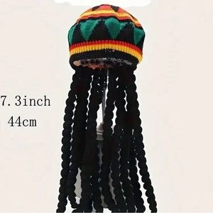 Rasta Hat With Black Dreadlocks